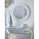 Зеркало круглое инкрустированное раковинами устриц Bone Inlay Dome Mirror White варинант исполнения - 2 | Loft Concept в Воронеже