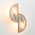 Бра с двумя полукруглыми плафонами из искусственного алебастра в бронзовой оправе Marbella варинант исполнения - 8 | Loft Concept в Воронеже