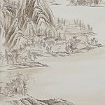 Обои ручная роспись A Thousand Li of Rivers and Mountains Special Colourway on Bleached White dyed silk 2 варинант исполнения - 1 | Loft Concept в Воронеже