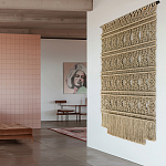 Панно на стену плетеное Макраме бежевый цвет  варинант исполнения - 4 | Loft Concept в Воронеже