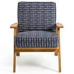 Кресло с каркасом из массива дуба Deniaud Oak Blue Print  Armchair варинант исполнения - 2 | Loft Concept в Воронеже