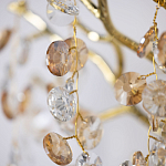 Бра золотого цвета с ветвями и прозрачными хрустальнымих подвесками Droplet Chandelier варинант исполнения - 4 | Loft Concept в Воронеже