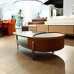 Дизайнерский журнальный стол овальной формы с открывающейся столешницей Caleb Coffee Table варинант исполнения - 2 | Loft Concept в Воронеже