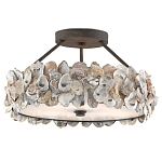 Потолочный светильник круглый с абажуром из устричных раковин Sea Ravens варинант исполнения - 2 | Loft Concept в Воронеже