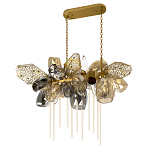 Люстра подвесная с 22-мя гранёными стеклянными плафонами с вертикальными подвесками Gilded Mirage  варинант исполнения - 5 | Loft Concept в Воронеже