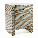 Тумбочка прикроватная Bogense Bone Inlay Bedside Beige варинант исполнения - 1 | Loft Concept в Воронеже