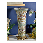 Ваза высокая из фарфора на бронзовом основании Turquoise Blooming Garden варинант исполнения - 6 | Loft Concept в Воронеже