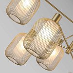 Люстра потолочная с абажурами из металлической сетки Loft Grid Pendant Gold варинант исполнения - 3 | Loft Concept в Воронеже