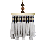 Люстра квадратная плетеная с бахромой Wicker Square Chandelier with Tassels варинант исполнения - 2 | Loft Concept в Воронеже