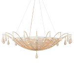 Люстра из деревянных бусин с подвесками в виде капель Wooden Beads варинант исполнения - 1 | Loft Concept в Воронеже