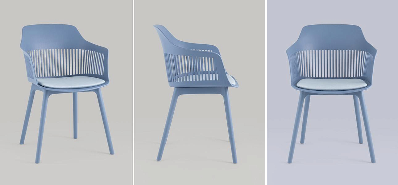 Стул Crocus Chair Голубой цвет Велюровая подушка Стул Crocus Chair Голубой цвет Велюровая подушка - Loft-Concept в Воронеже