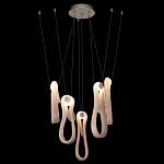 Подвесной светильник белого цвета с 6-ю изогнутыми плафонами Flow Loop варинант исполнения - 3 | Loft Concept в Воронеже