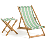 Шезлонг из акации и ткани Argentina варинант исполнения - 7 | Loft Concept в Воронеже