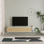 ТВ-тумба подвесная белая с полкой и откидной дверцей цвета древесины TONE TV STAND WHITE варинант исполнения - 1 | Loft Concept в Воронеже