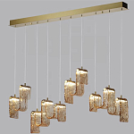 Подвесной светильник линейный с плафонами волнистой формы из фактурного стекла Big Wave варинант исполнения - 9 | Loft Concept в Воронеже