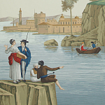 Обои ручная роспись Views of Italy Aurore варинант исполнения - 2 | Loft Concept в Воронеже