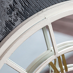 Зеркало настенное в белой металлической раме в виде часов Mirror Tower Clock варинант исполнения - 2 | Loft Concept в Воронеже