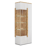 Шкаф-витрина двухдверная с белым глянцевым фасадом Grace of Furniture варинант исполнения - 1 | Loft Concept в Воронеже