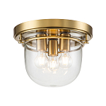 Потолочный светильник для ванных комнат с круглым стеклянным плафоном и тремя лампами Quoizel варинант исполнения - 1 | Loft Concept в Воронеже