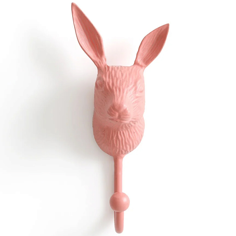 Настенный крючок в виде зайца Hare Wall Hook Pink Розовый в Воронеже | Loft Concept 
