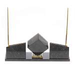 Настольный канцелярский набор из змеевика и офиокальцита с визитницами и часами Successful Leader варинант исполнения - 3 | Loft Concept в Воронеже