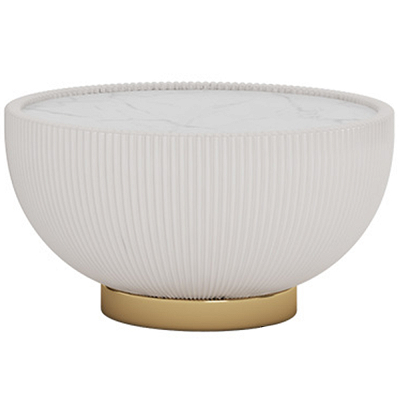 Круглый кофейный стол Ruelly White Coffee Table Белый Белый Мрамор Bianco Латунь Круглый кофейный стол Ruelly White Coffee Table Белый Белый Мрамор Bianco Латунь в Воронеже | Loft Concept