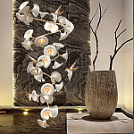 Люстра каскадная из белых цветов каллы и птичек Refined Taste of Light варинант исполнения - 5 | Loft Concept в Воронеже