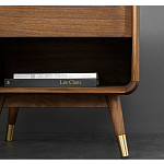 Прикроватная деревянная тумба с ящиком и нишей для хранения Moon Walnut Furniture варинант исполнения - 4 | Loft Concept в Воронеже