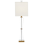 Настольная лампа с прозрачным корпусом и прямоугольным тканевым абажуром Charm and Luxury варинант исполнения - 3 | Loft Concept в Воронеже