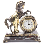 Часы настольные бронзовые с декором в виде коня Horse Stone Clock варинант исполнения - 7 | Loft Concept в Воронеже