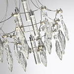 Люстра подвесная из металла с хрустальными подвесками прозрачного цвета Quasar 41 варинант исполнения - 9 | Loft Concept в Воронеже