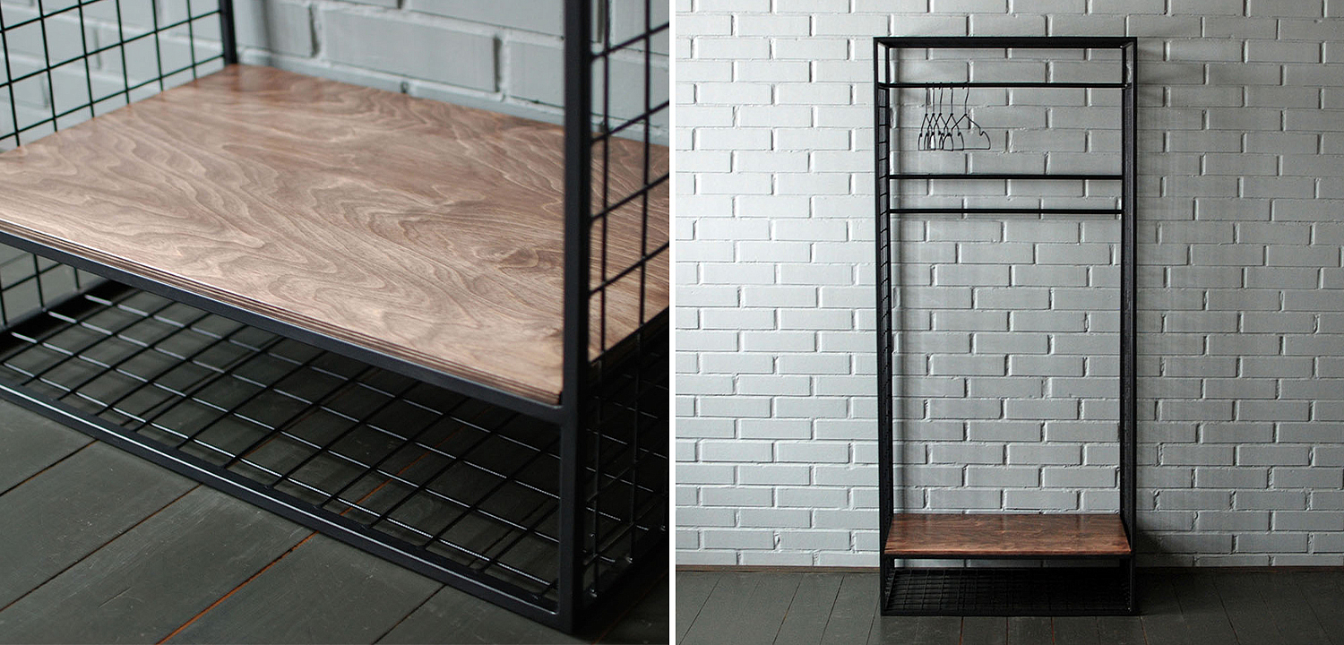Рейл Caelan Industrial Metal Rust Clothes Rail Рейл Caelan Industrial Metal Rust Clothes Rail - Loft-Concept в Воронеже