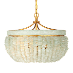 Подвесной светильник с каскадом из стеклянных декоративных элементов на золотом каркасе Shining Sea Glass варинант исполнения - 4 | Loft Concept в Воронеже