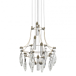 Люстра подвесная из металла с хрустальными подвесками прозрачного цвета Quasar 41 варинант исполнения - 1 | Loft Concept в Воронеже
