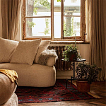 Трехместный диван с обивкой букле молочного цвета Leonois Boucle Sofa варинант исполнения - 4 | Loft Concept в Воронеже