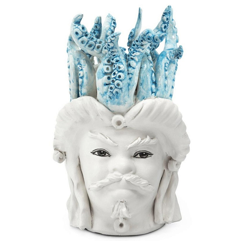 Ваза Vase Moro Man Small Tentacles Azure Белый Светло-голубой Ваза Vase Moro Man Small Tentacles Azure Белый Светло-голубой в Воронеже | Loft Concept