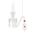 Подвесной светильник стеклянный в виде канделябра Curved Glass Chandelier варинант исполнения - 5 | Loft Concept в Воронеже