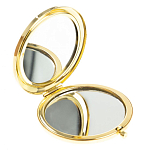 Зеркало карманное двухстороннее круглое из натурального камня Серафинит в подарочной упаковке Gold Stone Mirrors варинант исполнения - 2 | Loft Concept в Воронеже