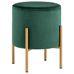 Зеленый пуф на золотистых ножках SANJAY варинант исполнения - 1 | Loft Concept в Воронеже