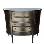 Комод черный из массива березы с 5-ю ящиками и 2-мя дверцами Vintage варинант исполнения - 1 | Loft Concept в Воронеже