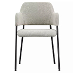 Стул мягкий с подлокотниками Chair Gray Upholstery Boucle варинант исполнения - 1 | Loft Concept в Воронеже