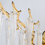 Бра золотого цвета с разветвленными ветвями и длинными прозрачными подвесками в форме стеклянных сосулек Droplet Chandelier варинант исполнения - 4 | Loft Concept в Воронеже