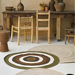 Ковер круглый из хлопка с контрастным узором Bullseye 150 варинант исполнения - 5 | Loft Concept в Воронеже