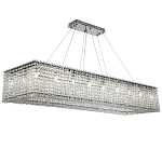 Прямоугольная люстра с хрустальными подвесками Crystal Art Chrome Rectangular Chandelier варинант исполнения - 1 | Loft Concept в Воронеже