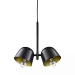 Подвесной светильник черный с 2-мя плафонами Pendant lamp Black варинант исполнения - 2 | Loft Concept в Воронеже