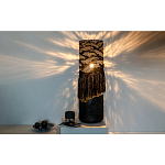 Напольная лампа черная с текстильными элементами "ЯРВИ" варинант исполнения - 1 | Loft Concept в Воронеже