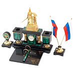 Настольный письменный набор из малахита и долерита Leader Organizer варинант исполнения - 2 | Loft Concept в Воронеже