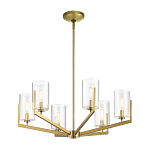 Люстра с 6-ю прозрачными цилиндрическими плафонами Kichler варинант исполнения - 2 | Loft Concept в Воронеже