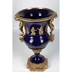 Ваза темно-синего цвета из фарфора с бронзовыми ручками в виде фигур Eden Garden porcelain and bronze варинант исполнения - 7 | Loft Concept в Воронеже