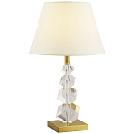 Настольная лампа с абажуром и основанием из хрусталя Neri Crystal Cubes Brass Table Lamp варинант исполнения - 1 | Loft Concept в Воронеже